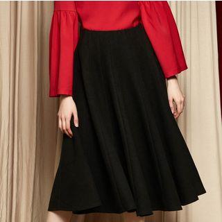 Panel Velvet Midi Skirt