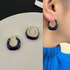 Glaze Hoop Earring 1 Pair - Blue - One Size