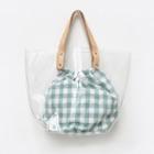 Transparent Tote With Gingham Pouch