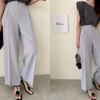 Wide Summer Dress Pants Sky Blue - One Size