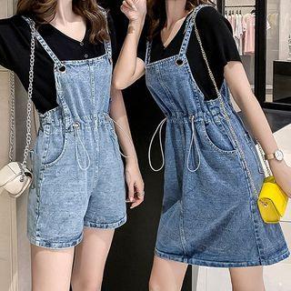 Short-sleeve T-shirt / Denim Jumper Shorts / Denim Jumper Dress