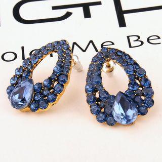 Rhinestone Drop Earring 1 Pair - Blue - One Size