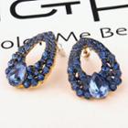Rhinestone Drop Earring 1 Pair - Blue - One Size