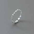 Beaded Open Ring 1 Pc - Silver - One Size