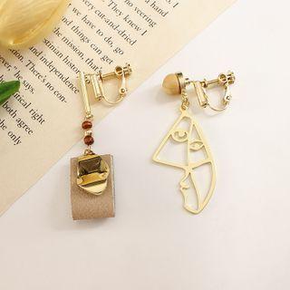 Asymmetrical Face Drop Earring