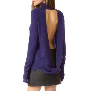 Plain Open Back Sweater
