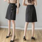 Heart Button-up A-line Skirt