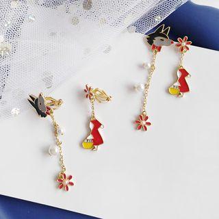 Faux Pearl Little Red Riding Hood Dangle Earring