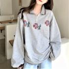 Flower Sweatshirt Flower - Gray - One Size