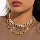 Set Of 3: Chain Necklace Mixed Color - One Size