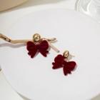 Bow Drop Earring E4535 - 1 Pair - Red - One Size