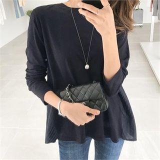 Stripe-panel Flare T-shirt