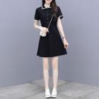 One-piece Short-sleeve A-line Short Dress