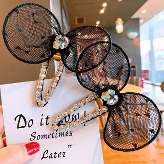 Lace Bow Rhinestone Hair Clip Lace Bow Rhinestone - One Size