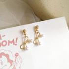 Bow Faux Pearl Alloy Dangle Earring