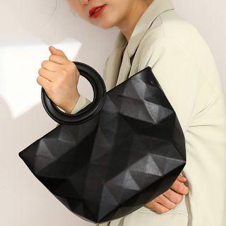 Genuine Leather Diamond-cut Shoulder Bag