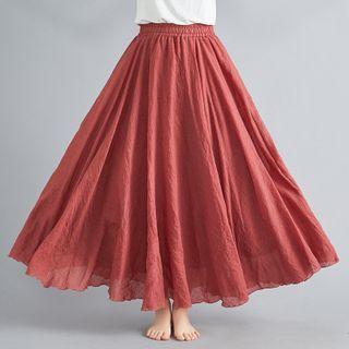 Maxi A-line Linen Skirt