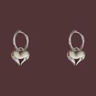 Polished Heart Alloy Dangle Earring 1 Pair - Silver - One Size