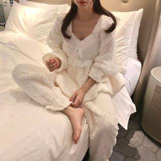 Long-sleeve Fleece Sleep Top / Lounge Pants / Sleep Dress / Set