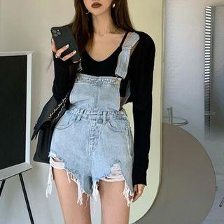 Denim Wide Leg Jumper Shorts / Cardigan