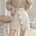 Asymmetric Wrap Mini A-line Skirt
