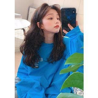 Vivid Color Lettered Oversized Pullover