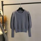 Long-sleeve Puffy Knit Top