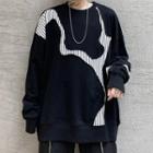 Patched Oversize Pullover