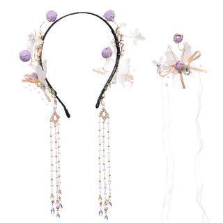 Resin Butterfly Flower Headband / Hair Pin