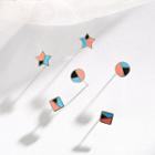 925 Sterling Silver Color Panel Geometric Stud Earring