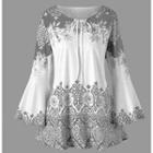 Patterned Bell-sleeve T-shirt