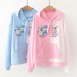 Printed Two Tone Hoodie