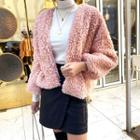 Open-front Faux-shearling Cardigan