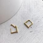925 Sterling Silver Mini Square Hoop Earring 1 Pair - E215 Earring - Gold - One Size