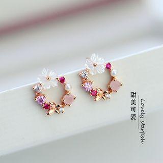 Floral Hoop Ear Stud