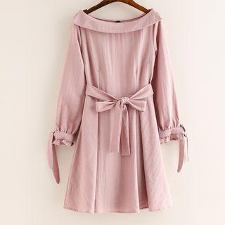 3/4 Sleeve Linen A-line Dress