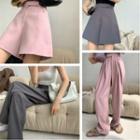 Plain Loose-fit Dress Pants / Dress Shorts