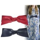 Bow Faux Leather Elastic Belt