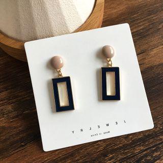 Metal Drop Earring 1 Pair - Metal Drop Earring - Black - One Size