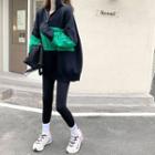 Half-zipper Loose-fit Printed Sweater