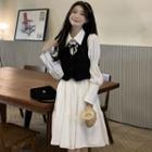Tiered A-line Shirtdress / Vest