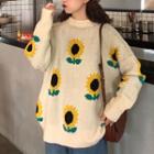 Sunflower Print Sweater