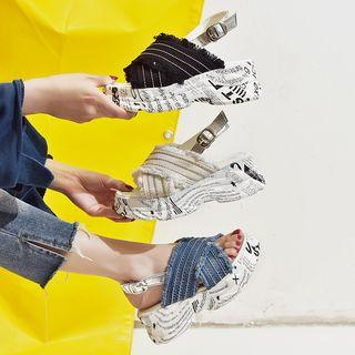 Fabric Chunky Sandals