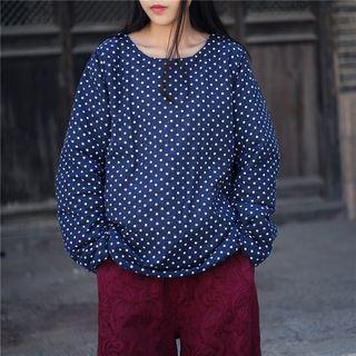 Dotted Padded Long-sleeve Top