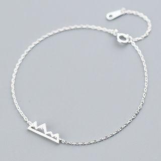 925 Sterling Silver Triangle Mountains Bracelet Silver - One Size