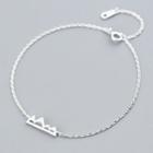 925 Sterling Silver Triangle Mountains Bracelet Silver - One Size