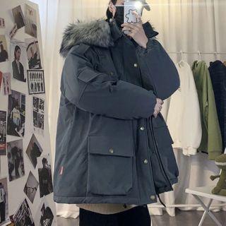 Cargo Zipped Hooded Parka