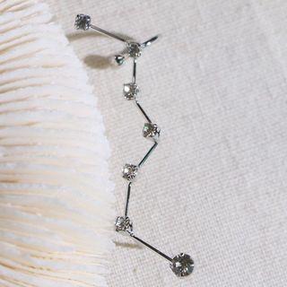 Rhinestone Ear Cuff With Stud Earring