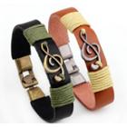 Musical Note Faux Leather Bracelet