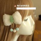 Pompom-detail Bow Hair Clip